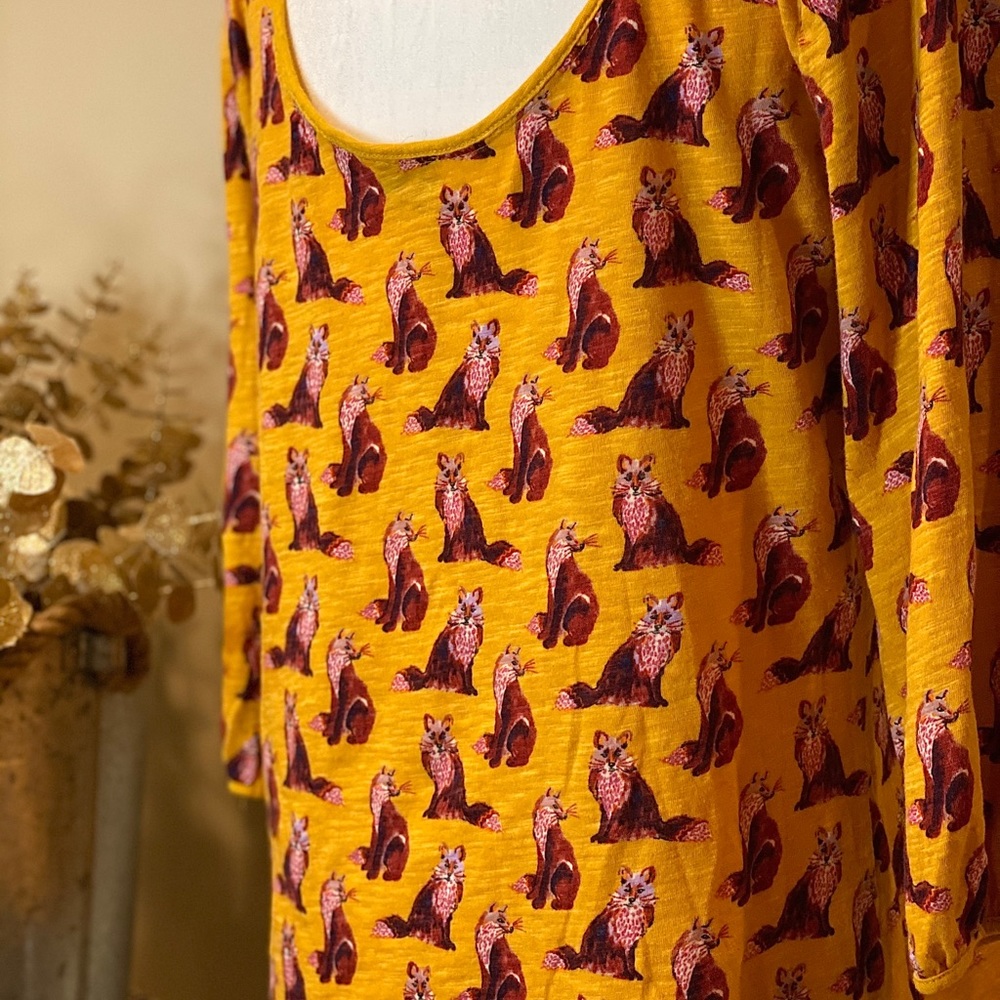 ANTHROPLOGIE Cotton 1/4 sleeve shirt Size L